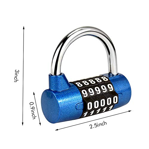 Surplex Cerradura de la Combinación de Seguridad Candado de 5 Dígitos, Juego de Candado Impermeable Antirruido Reajustable, para Gimnasio al Aire Libre Oficina de la Escuela Casa Maleta (azul) Surplex Cerradura de la Combinación de Seguridad Candado de 5 Dígitos, Juego de Candado Impermeable Antirruido Reajustable, para Gimnasio al Aire Libre Oficina de la Escuela Casa Maleta (azul)