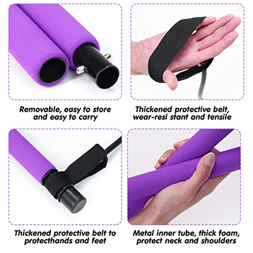 Surplex Kit de Barra de Pilates portátil con Banda de Resistencia, Bodybuilding Yoga Pilates Stick con Foot Loop, Core Strength Fitness Gym para Terapia Física, Estiramiento, Esculpido, Torsión Surplex Kit de Barra de Pilates portátil con Banda de Resistencia, Bodybuilding Yoga Pilates Stick con Foot Loop, Core Strength Fitness Gym para Terapia Física, Estiramiento, Esculpido, Torsión