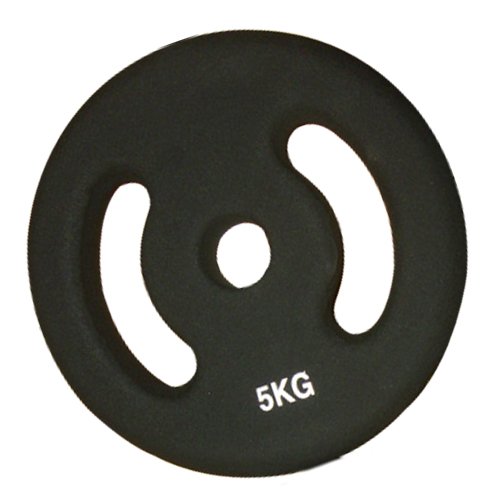 Sveltus - Disco de 5 kg, Color Negro, con Asas Sveltus - Disco de 5 kg, Color Negro, con Asas