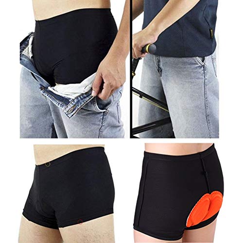 SwampLand Pantalones Cortos Ciclismo para Hombre 3D Gel Ropa Interior de Bicicleta MTB Acolchado Calzoncillos Cortos Naranja XXXL