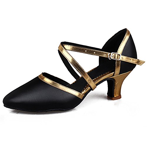 SWDZM Mujer Zapatos de baile/estándar de Zapatos de baile latino Ballroom modelo-ES-515 Gold 39 EU
