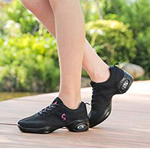 SWDZM mujeres zapatos de baile moderno/hip-hop zapatos de jazz/deportivo zapatillas de deporte/zapatos al aire libre ES-B56 negro 39 EU