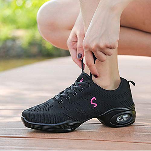 SWDZM mujeres zapatos de baile moderno/hip-hop zapatos de jazz/deportivo zapatillas de deporte/zapatos al aire libre ES-B56 negro 39 EU