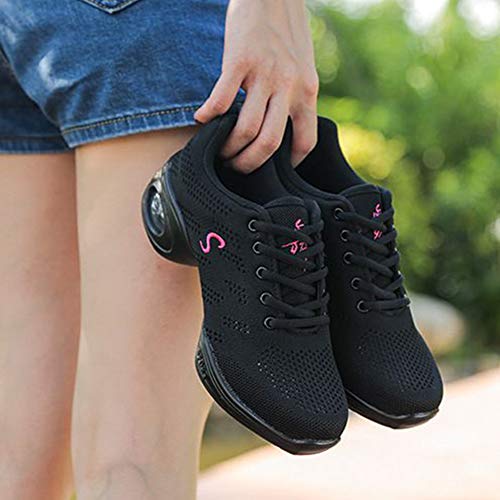 SWDZM mujeres zapatos de baile moderno/hip-hop zapatos de jazz/deportivo zapatillas de deporte/zapatos al aire libre ES-B56 negro 39 EU