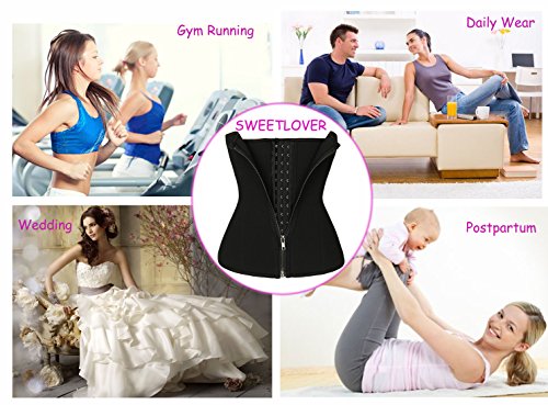 Sweetlover Faja Reductora Adelgazante Mujer Postparto Corsé Moldeadora para Boda Cintura Entrenamiento Deportivo con Cremallera Negro(S) Sweetlover Faja Reductora Adelgazante Mujer Postparto Corsé Moldeadora para Boda Cintura Entrenamiento Deportivo con Cremallera Negro(S)