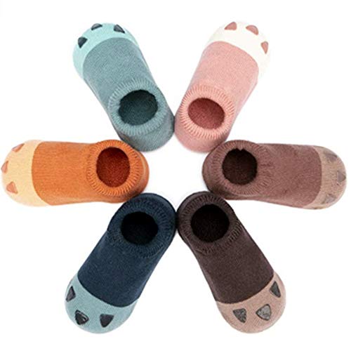 Sweetneed Calcetines Antideslizantes para Bebé Niños Niñas Infantil Recién Nacido (Cat, L)