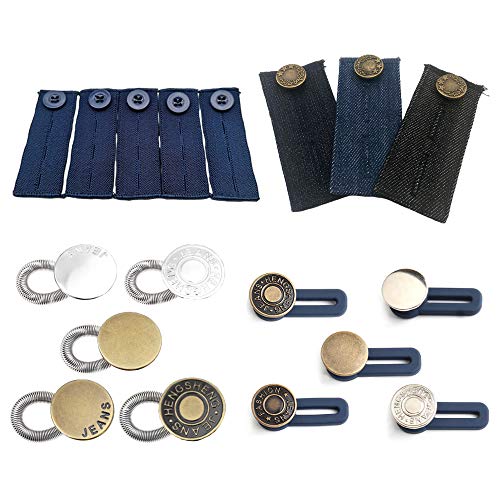 Sweieoni Extensor de Botón de Cintura 18 piezas Extensores de Pantalones Botones con Muelle para Mujeres Embarazadas Personas obesas Pantalones vaqueros Extensor de cintura para pantalones Sweieoni Extensor de Botón de Cintura 18 piezas Extensores de Pantalones Botones con Muelle para Mujeres Embarazadas Personas obesas Pantalones vaqueros Extensor de cintura para pantalones