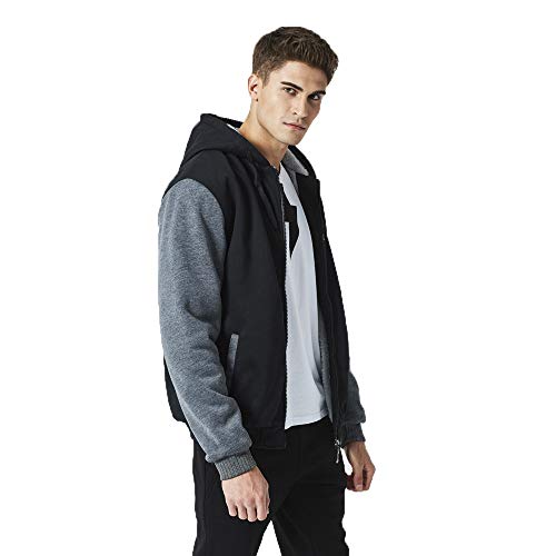 SwissWell Sudadera de Lana con Capucha Para Hombre, Suéter Para Hombre, Abrigo de Invierno y Deportes, Sudaderas con Cremallera Para Hombre, Chaquetas Para Deportes, Fitness, Recreación, Vida Diaria