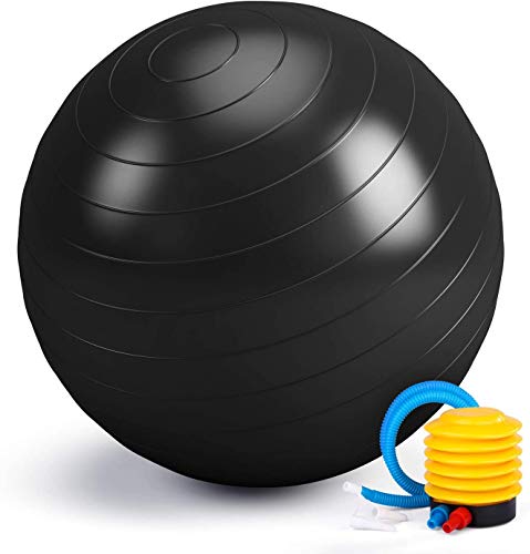 Switory Balón de Ejercicio Anti-explosión, Pelota de Pilates 55cm/65cm/75cm Fitness Yoga Pelota Estabilizador de Balón de Equilibrio Resistente con Bomba rápida para Core Force