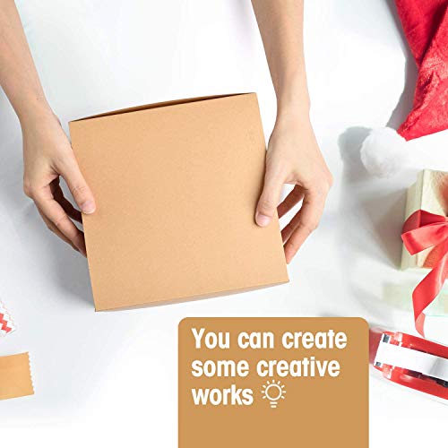 Switory Cajas de regalo de 25 piezas con tapas, 20x20x10cm cajas de regalo de papel Kraft para hacer manualidades, magdalenas, cajas de cartón para propuestas de dama de honor