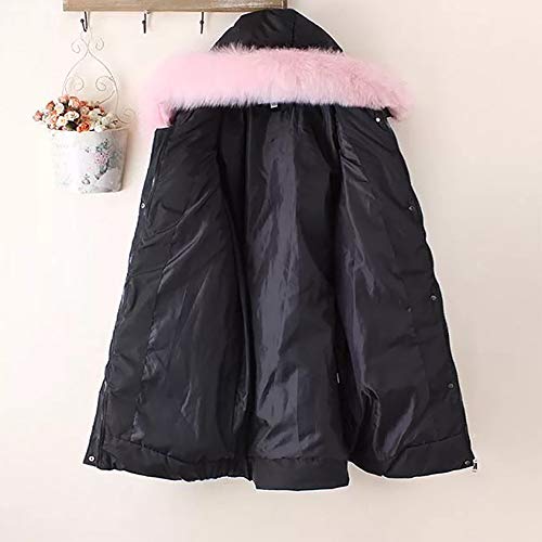 SXSHUN Niñas Abrigo Acolchado de Invierno con Capucha de Pelo Chaqueta Caliente de Algodón con Estampado de Letras, Negro, 9-10 años SXSHUN Niñas Abrigo Acolchado de Invierno con Capucha de Pelo Chaqueta Caliente de Algodón con Estampado de Letras, Negro, 9-10 años
