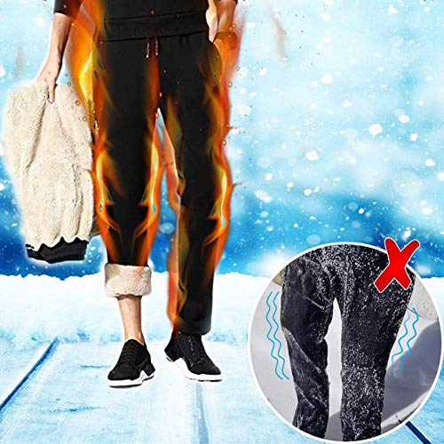 Syfinee Men's Thermals Fleece Jogger 30 degC Man Casual Trousers Thickened Fleece Lined Casual Sports Trousers Sweatpants Men Winter Warm Plush Trousers