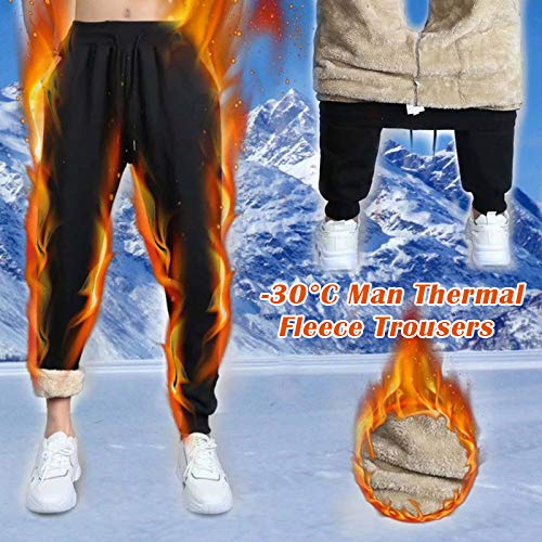 Syfinee Men's Thermals Fleece Jogger 30 degC Man Casual Trousers Thickened Fleece Lined Casual Sports Trousers Sweatpants Men Winter Warm Plush Trousers Syfinee Men's Thermals Fleece Jogger 30 degC Man Casual Trousers Thickened Fleece Lined Casual Sports Trousers Sweatpants Men Winter Warm Plush Trousers