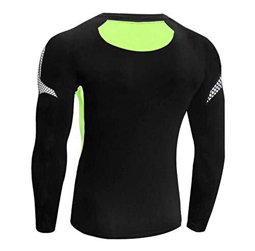 Sykooria 2 Pack Camiseta de Compresión Deportiva para Hombre Ropa Deportiva de Manga Larga de Transpirable y Secado Rápido Correr Gym Entrenamiento Ciclismo