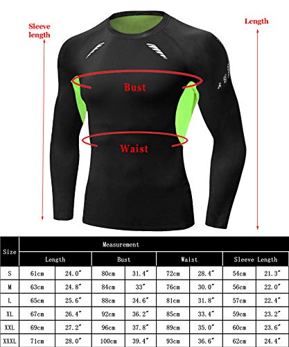 Sykooria Camiseta de Compresión Deportiva para Hombre Ropa Deportiva de Manga Larga de Transpirable y Secado Rápido Correr Gym Entrenamiento Ciclismo