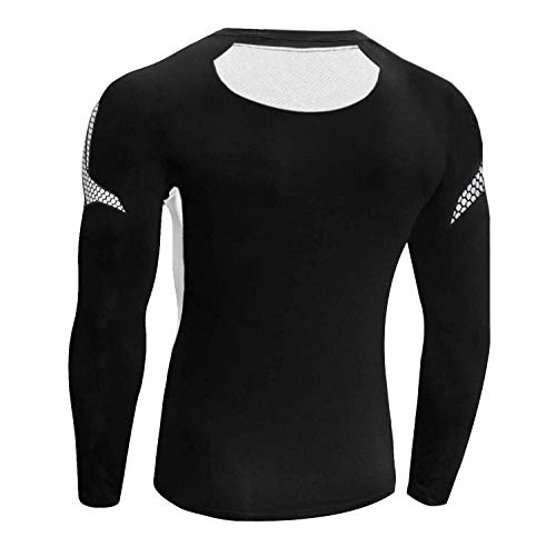 Sykooria Camiseta de Compresión Deportiva para Hombre Ropa Deportiva de Manga Larga de Transpirable y Secado Rápido Correr Gym Entrenamiento Ciclismo