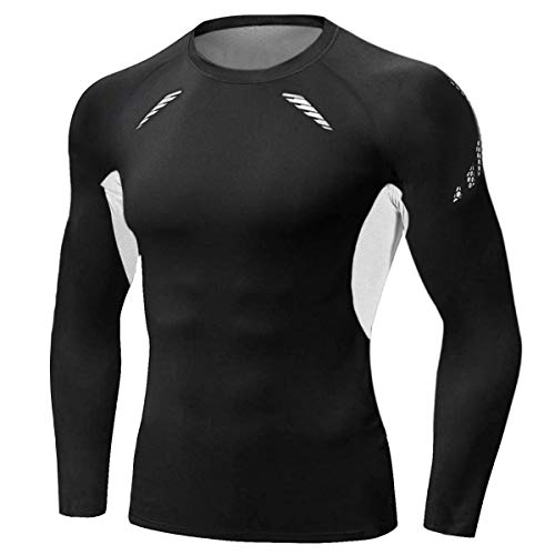 Sykooria Camiseta de Compresión Deportiva para Hombre Ropa Deportiva de Manga Larga de Transpirable y Secado Rápido Correr Gym Entrenamiento Ciclismo Sykooria Camiseta de Compresión Deportiva para Hombre Ropa Deportiva de Manga Larga de Transpirable y Secado Rápido Correr Gym Entrenamiento Ciclismo
