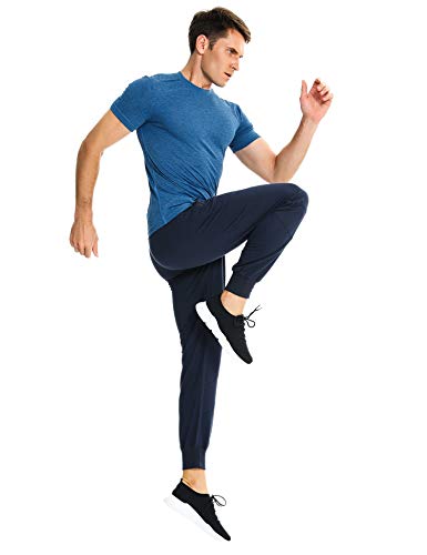 Sykooria Pantalones de Correr Algodón para Hombre Jogger con Cremallera Bolsillos Pantalones Deportivos con Cordón Entrenamiento Ciclismo Gimnasio