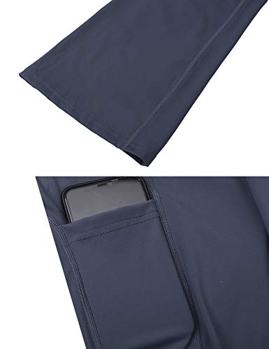 Sykooria Pantalones de Yoga Bootcut con Bolsillo para Mujer Pantalón Deportivos de Cintura Alta Pants de Control de Barriga Pilates Trabajo Correr Baile Fitness