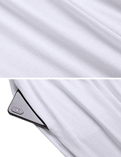 Sykooria Pantalones de Yoga para Mujer de Algodón Modal Pantalones Deportivos Harem Mujer de Anchos Sueltos de Cintura Alta Pilates Baile (Blanco, 3XL)