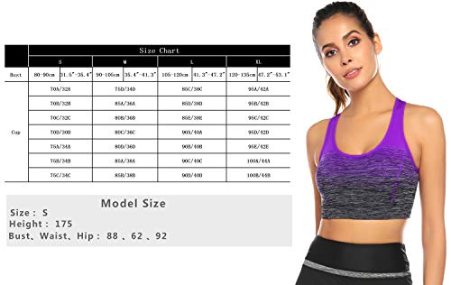 Sykooria Sujetador de Entrenamiento para Mujer Sujetador Deportivo Acolchado Deportivo de Alto Impacto sin Tirantes con Espalda Descubierta Crop Top para Gimnasio Yoga Running