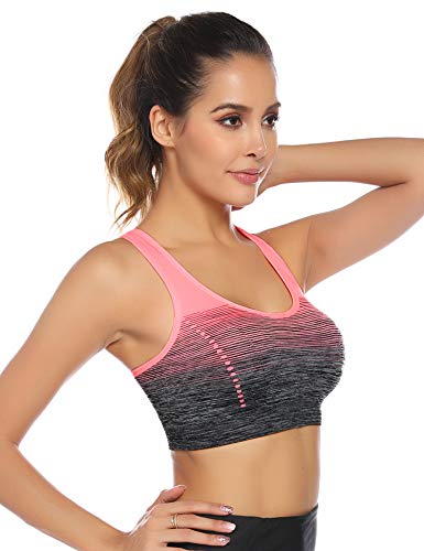 Sykooria Sujetador de Entrenamiento para Mujer Sujetador Deportivo Acolchado Deportivo de Alto Impacto sin Tirantes con Espalda Descubierta Crop Top para Gimnasio Yoga Running