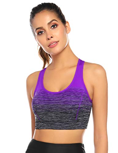 Sykooria Sujetador de Entrenamiento para Mujer Sujetador Deportivo Acolchado Deportivo de Alto Impacto sin Tirantes con Espalda Descubierta Crop Top para Gimnasio Yoga Running