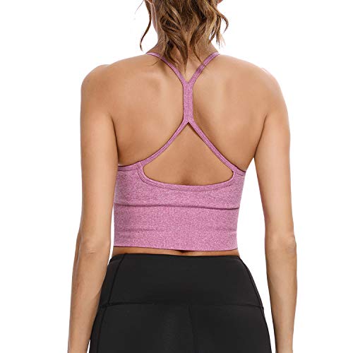 Sykooria Sujetador Deportivo para Mujer con Almohadillas Extraíbles Ropa Interior con Tiras sin Costuras Bra de Sujeción Media Yoga Fitness Correr Ejercicio