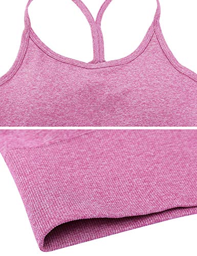 Sykooria Sujetador Deportivo para Mujer con Almohadillas Extraíbles Ropa Interior con Tiras sin Costuras Bra de Sujeción Media Yoga Fitness Correr Ejercicio