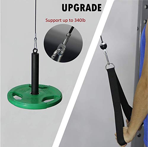 SYL Fitness Sistema de polea de cable LAT con pin de carga DIY casa garaje gimnasio cable crossover tríceps (sistema de polea para placas de peso olímpico) SYL Fitness Sistema de polea de cable LAT con pin de carga DIY casa garaje gimnasio cable crossover tríceps (sistema de polea para placas de peso olímpico)