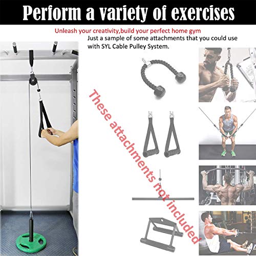 SYL Fitness Sistema de polea de cable LAT con pin de carga DIY casa garaje gimnasio cable crossover tríceps (sistema de polea para placas de peso olímpico) SYL Fitness Sistema de polea de cable LAT con pin de carga DIY casa garaje gimnasio cable crossover tríceps (sistema de polea para placas de peso olímpico)