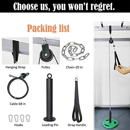 SYL Fitness Sistema de polea de cable LAT con pin de carga DIY casa garaje gimnasio cable crossover tríceps (sistema de polea para placas de peso olímpico) SYL Fitness Sistema de polea de cable LAT con pin de carga DIY casa garaje gimnasio cable crossover tríceps (sistema de polea para placas de peso olímpico)