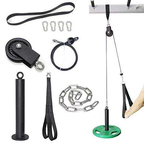 SYL Fitness Sistema de polea de cable LAT con pin de carga DIY casa garaje gimnasio cable crossover tríceps (sistema de polea para placas de peso olímpico) SYL Fitness Sistema de polea de cable LAT con pin de carga DIY casa garaje gimnasio cable crossover tríceps (sistema de polea para placas de peso olímpico)