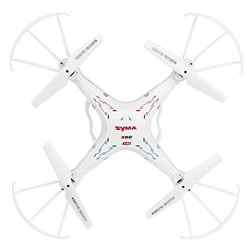 Syma X5C-1 Drone Quadcopter de 6 Ejes con Cámara HD de Alta definición y Control Remoto 2.4G 4CH RTF 2G TF Tarjeta, Color White