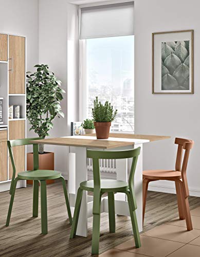 Symbiosis 2050a2134 x 00 contemporáneo-Mesa plegable de madera con 2 puertas abatibles, color blanco y roble natural 103 x 76 x 73,4 cm. Symbiosis 2050a2134 x 00 contemporáneo-Mesa plegable de madera con 2 puertas abatibles, color blanco y roble natural 103 x 76 x 73,4 cm.