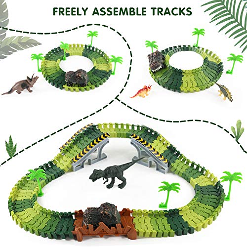 Symiu Dinosaurios Juguetes Pista de Carreras con Coche de Dinosaurio 216 Piezas Circuito Magico de Carreras Juego Educativo Regalos para Niños 3 4 5 6 Años Symiu Dinosaurios Juguetes Pista de Carreras con Coche de Dinosaurio 216 Piezas Circuito Magico de Carreras Juego Educativo Regalos para Niños 3 4 5 6 Años