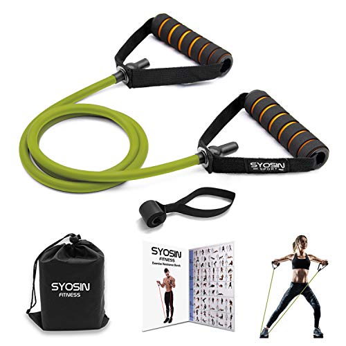 SYOSIN Bandas Elasticas, Bandas de Resistencia Látex con Manijas, Ideal for Physical Therapy, Strength Training, Muscle Toning, Bolsa de Almacenamiento de Anclaje de Puerta incluida