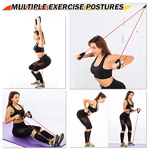 SYOSIN Bandas Elasticas, Bandas de Resistencia Látex con Manijas, Ideal for Physical Therapy, Strength Training, Muscle Toning, Bolsa de Almacenamiento de Anclaje de Puerta incluida