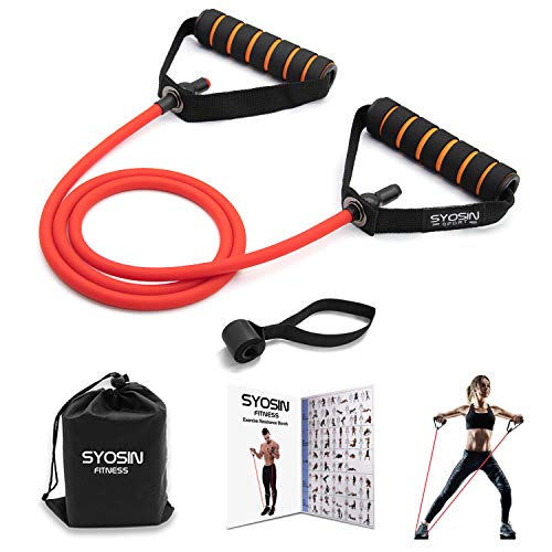 SYOSIN Bandas Elasticas, Bandas de Resistencia Látex con Manijas, Ideal for Physical Therapy, Strength Training, Muscle Toning, Bolsa de Almacenamiento de Anclaje de Puerta incluida