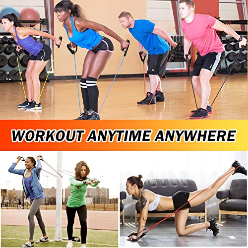 SYOSIN Bandas Elasticas, Bandas de Resistencia Látex con Manijas, Ideal for Physical Therapy, Strength Training, Muscle Toning, Bolsa de Almacenamiento de Anclaje de Puerta incluida SYOSIN Bandas Elasticas, Bandas de Resistencia Látex con Manijas, Ideal for Physical Therapy, Strength Training, Muscle Toning, Bolsa de Almacenamiento de Anclaje de Puerta incluida