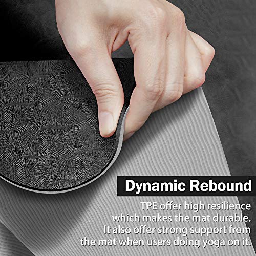 SYOSIN Esterilla Yoga, 6mm TPE Antideslizante Colchoneta de Ejercicio para Entrenamiento en casa y Gimnasio, Esterilla Fitness para Yoga, Pilates Mujeres y Hombres 183 x 61 x 0.6CM SYOSIN Esterilla Yoga, 6mm TPE Antideslizante Colchoneta de Ejercicio para Entrenamiento en casa y Gimnasio, Esterilla Fitness para Yoga, Pilates Mujeres y Hombres 183 x 61 x 0.6CM