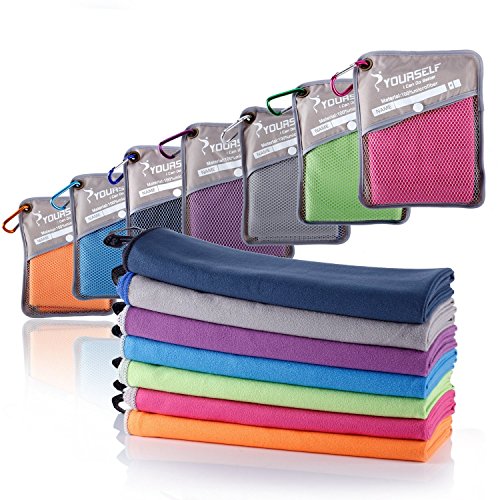 SYOURSELF Toalla de Microfibra para Viajes y Deportes - M 100cm x 50cm - Secado rápido, Ligero, Absorbente, Suave - Ideal para Yoga, Fitness, acampadas + Bolsa de Viaje SYOURSELF Toalla de Microfibra para Viajes y Deportes - M 100cm x 50cm - Secado rápido, Ligero, Absorbente, Suave - Ideal para Yoga, Fitness, acampadas + Bolsa de Viaje