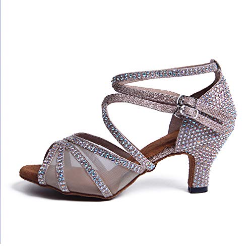 Syrads Zapatos de Baile Latino con pedrería para Mujer Salsa Tango Moderna Bachata Zapatos de Baile de Salón Suela Blanda 1057-01 Syrads Zapatos de Baile Latino con pedrería para Mujer Salsa Tango Moderna Bachata Zapatos de Baile de Salón Suela Blanda 1057-01