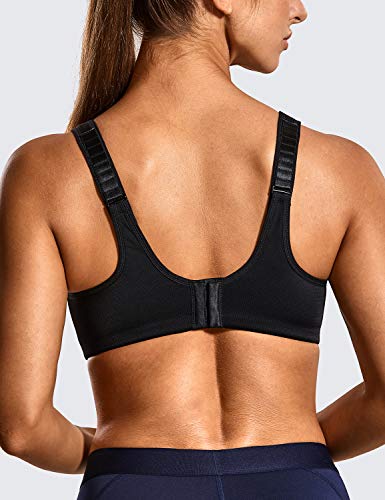 SYROKAN Mujer Sujetador Deportivo Ujetador Sujeción Alta Talla Grande Negro 95F SYROKAN Mujer Sujetador Deportivo Ujetador Sujeción Alta Talla Grande Negro 95F