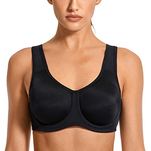 SYROKAN - Sujetador Deportivo con Aros Preformado Tallas Grandes Run para Mujer Negro ES:95G (EU 80G) SYROKAN - Sujetador Deportivo con Aros Preformado Tallas Grandes Run para Mujer Negro ES:95G (EU 80G)