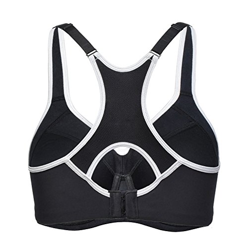 SYROKAN - Sujetador Deportivo de Alto Impacto con Aros y Fina Espuma para Mujer Negro ES:100C (EU 85C)