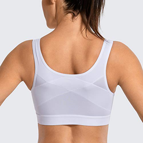 SYROKAN - Sujetador Deportivo Espalda Deportiva con Cremallera para Mujer Blanco ES:100B (EU 85B) SYROKAN - Sujetador Deportivo Espalda Deportiva con Cremallera para Mujer Blanco ES:100B (EU 85B)