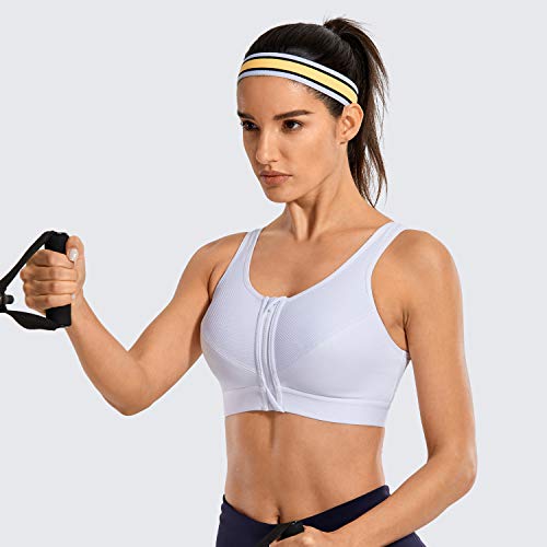 SYROKAN - Sujetador Deportivo Espalda Deportiva con Cremallera para Mujer Blanco ES:100B (EU 85B) SYROKAN - Sujetador Deportivo Espalda Deportiva con Cremallera para Mujer Blanco ES:100B (EU 85B)