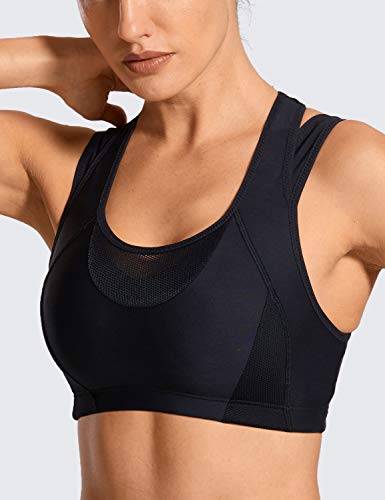 SYROKAN - Sujetador Deportivo Espalda Nadadora sin Aros con Relleno para Mujer Negro M SYROKAN - Sujetador Deportivo Espalda Nadadora sin Aros con Relleno para Mujer Negro M
