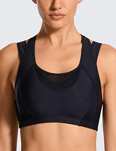 SYROKAN - Sujetador Deportivo Espalda Nadadora sin Aros con Relleno para Mujer Negro M SYROKAN - Sujetador Deportivo Espalda Nadadora sin Aros con Relleno para Mujer Negro M
